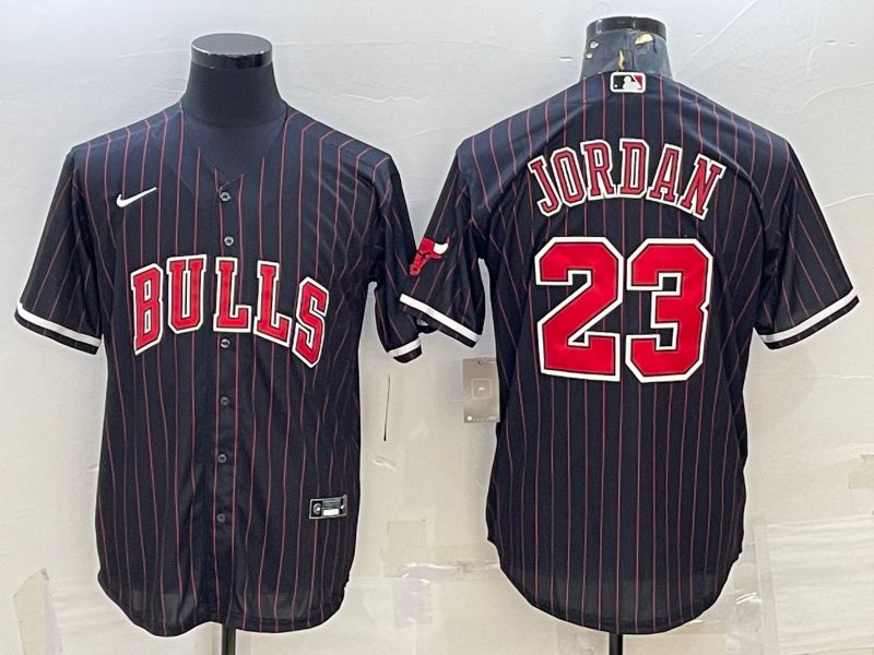 Men Chicago Bulls #23 Jordan Black Stripe Game Nike 2022 NBA Jerseys->chicago bulls->NBA Jersey